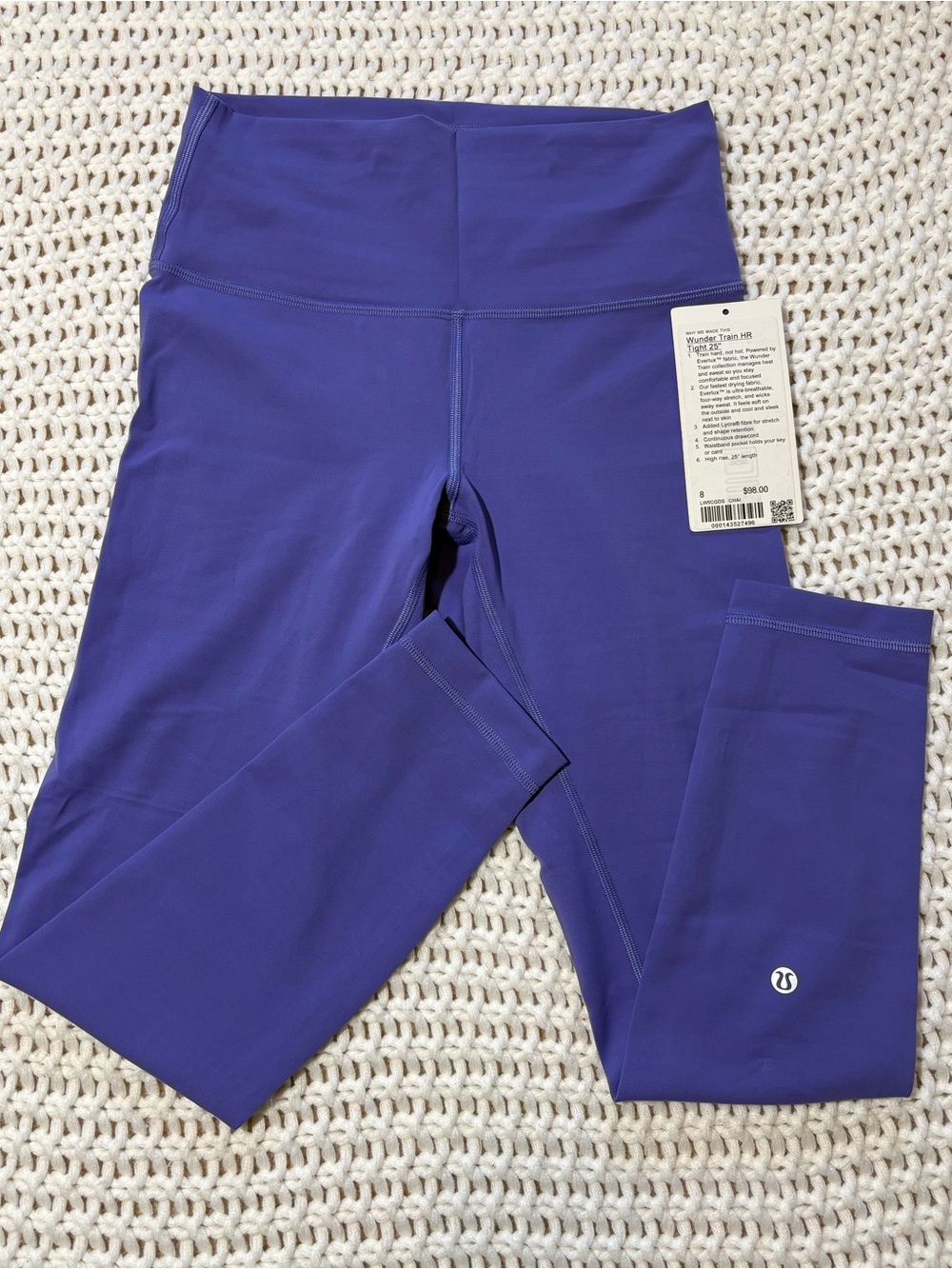 lululemon charged indigo Wunder train leggings 25” size 8